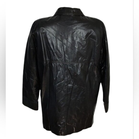 Leather Snake Print Vintage Jacket by Danier Size  Womens Small Lined Oversized - Picture 3 of 10